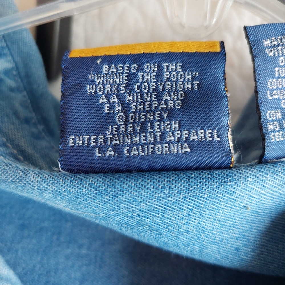 Rare Vtg. Disney Denim Button Up Winnie The Pooh Long Sleeve Shirt SZ 26/28 - Picture 15 of 15